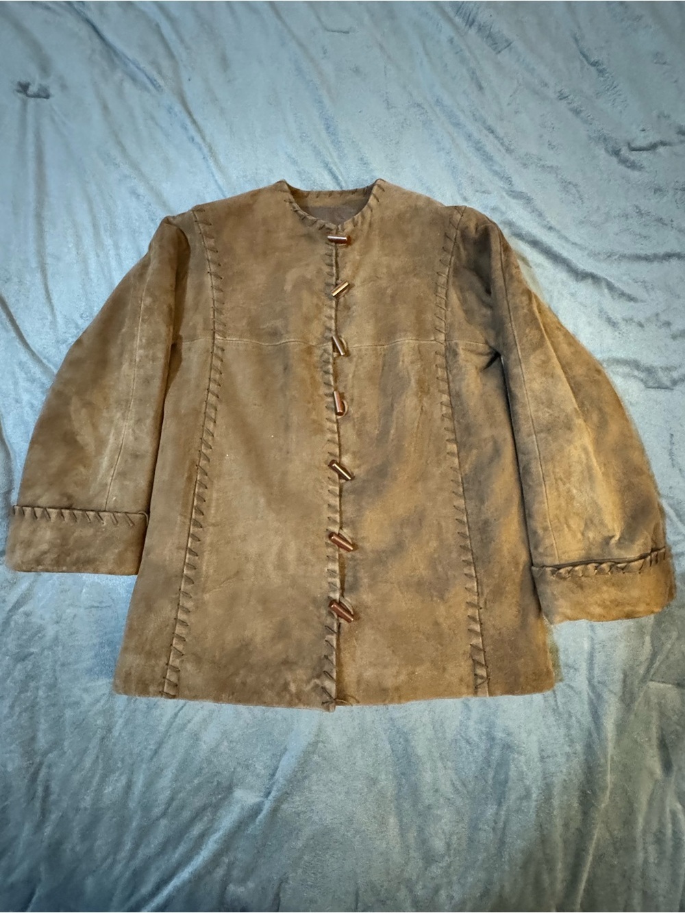 Vintage Brown 100% Leather Jacket with Quilted Rayon Lining